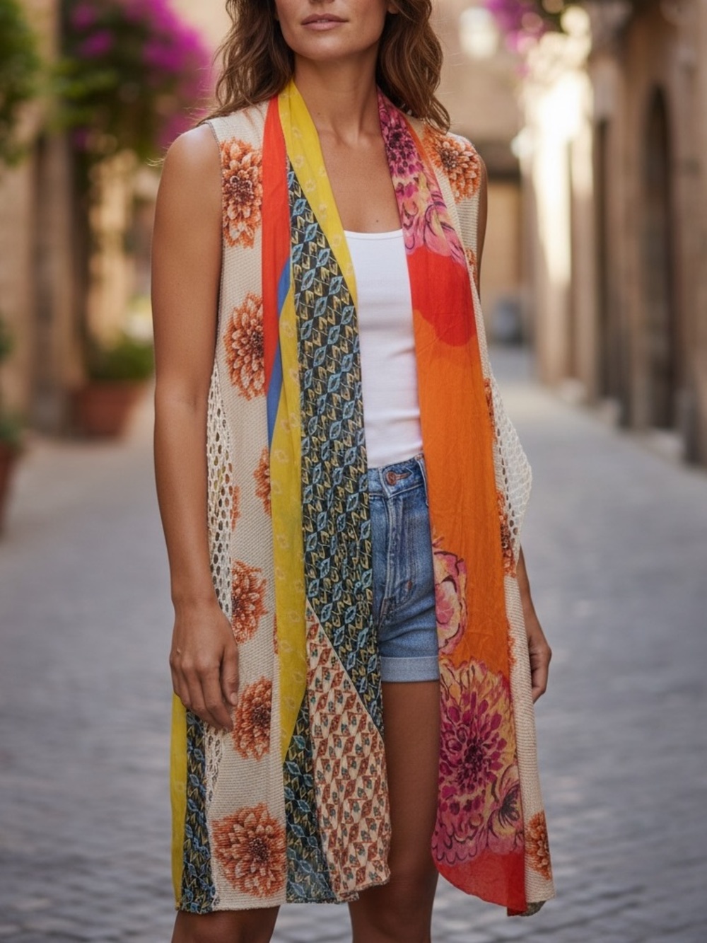 Uncommon Feratelli Multicolor Floral Lace shawl